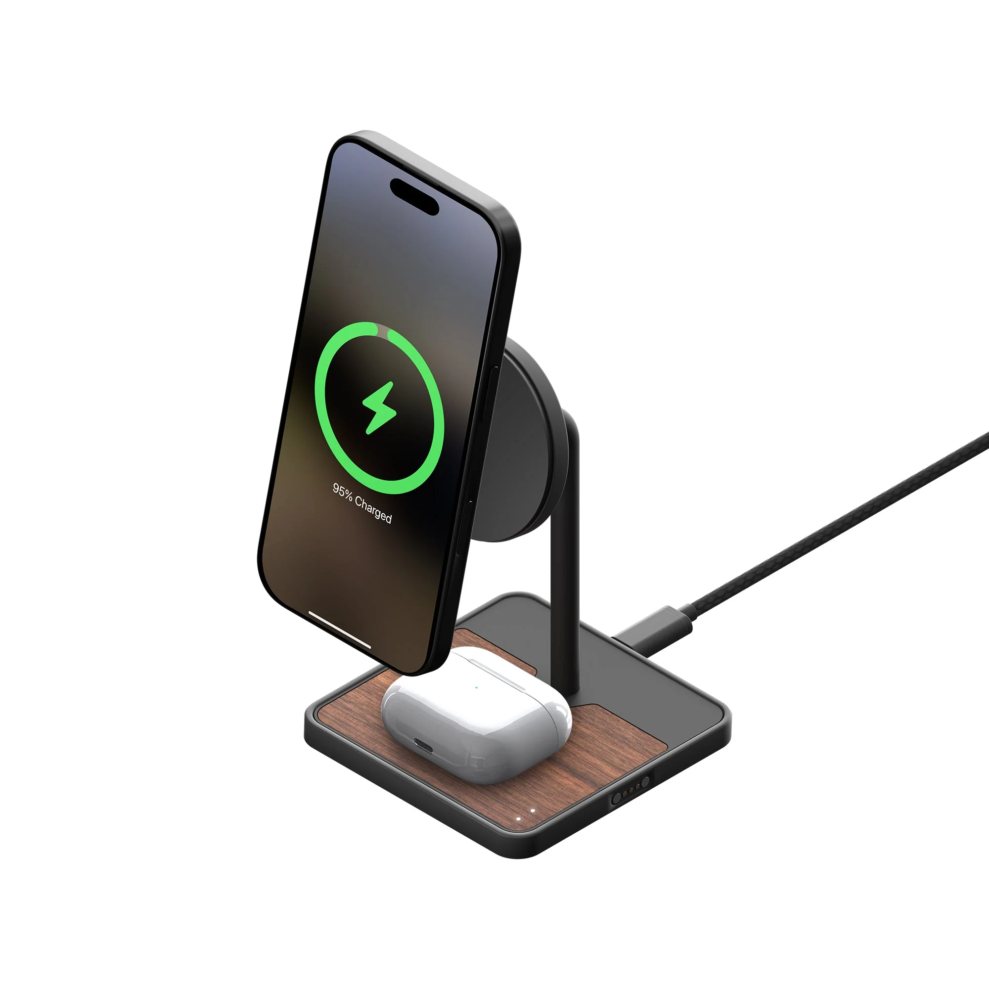 Wireless Charging Stand - Walnut - Image 2