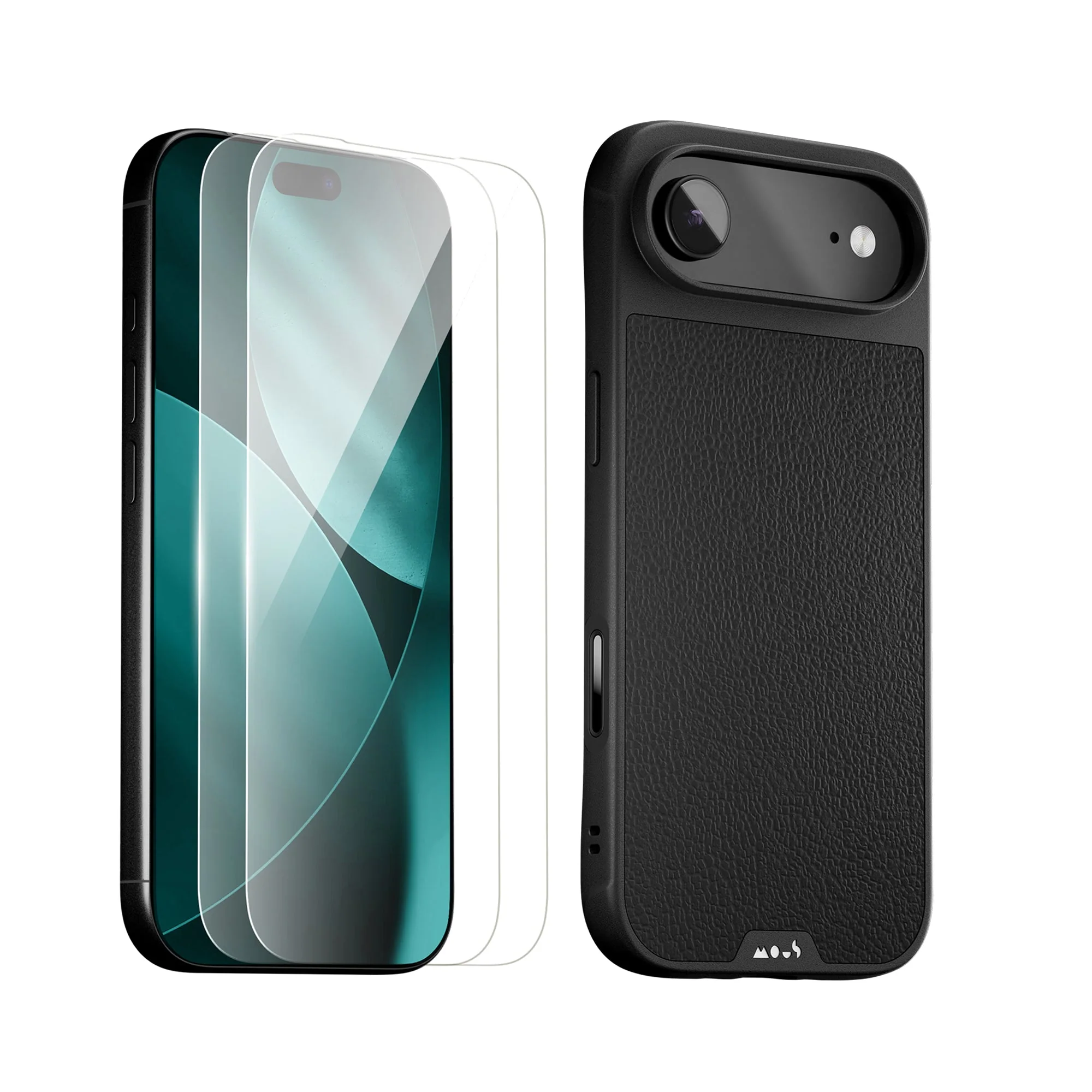 Black Leather Protective Case and Screen Protector - Apple Essentials Kit - Image 3